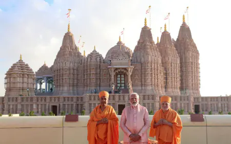 Prime Minister Modi Unveils Magnificent BAPS Hindu Temple In Abu Dhabi