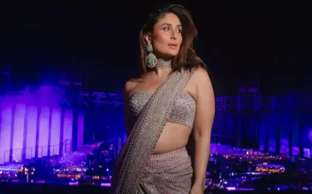 Kareena Kapoor Khan Radiates Elegance In Lavender Saree At Anant Ambani's Pre-Wedding Bash
