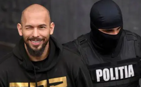 Andrew Tate Arrested Once More, Appears in Court for Legal Proceedings.