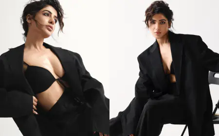 Samantha Ruth Prabhu Stuns In Black Bralette & Coat, Viral Photos Ignite Bold Fashion Frenzy!