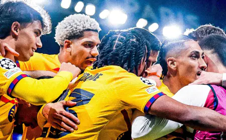 UEFA Champions League: Raphinha Scored Twice As FC Barcelona Won 3-2 Against PSG